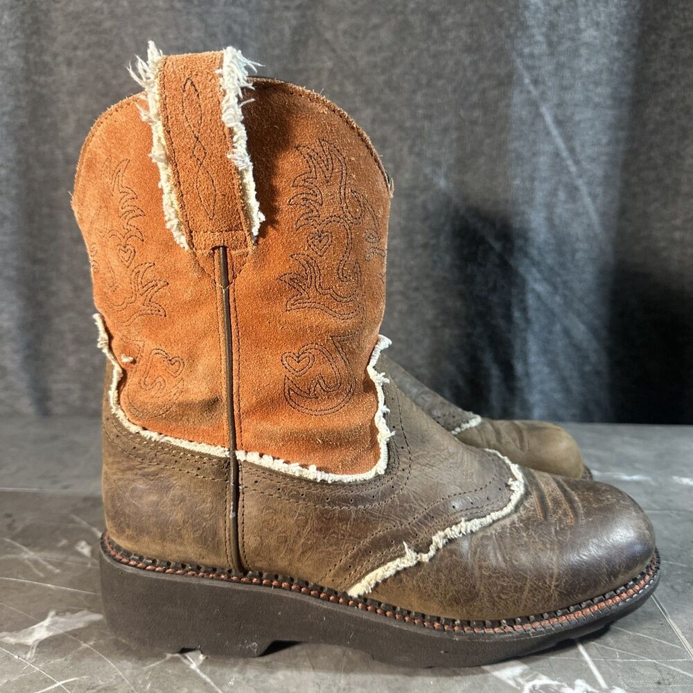 Ariat Original Fatbaby Cowgirl Boots Butterscotch Orange Brown Leather 8.5B B3